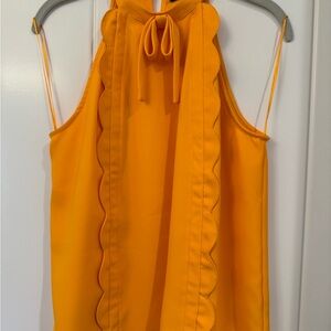 Victoria Beckham for Target Scalloped Yellow Blouse